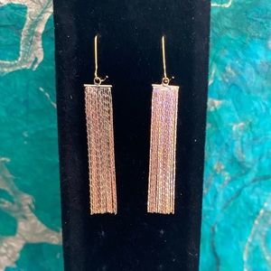18ct Gold Plated Fringe Drop Earrings V3